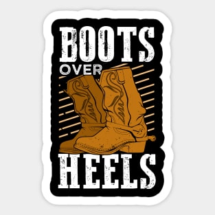 Boots Over Heels Equestrian Girl Gift Sticker